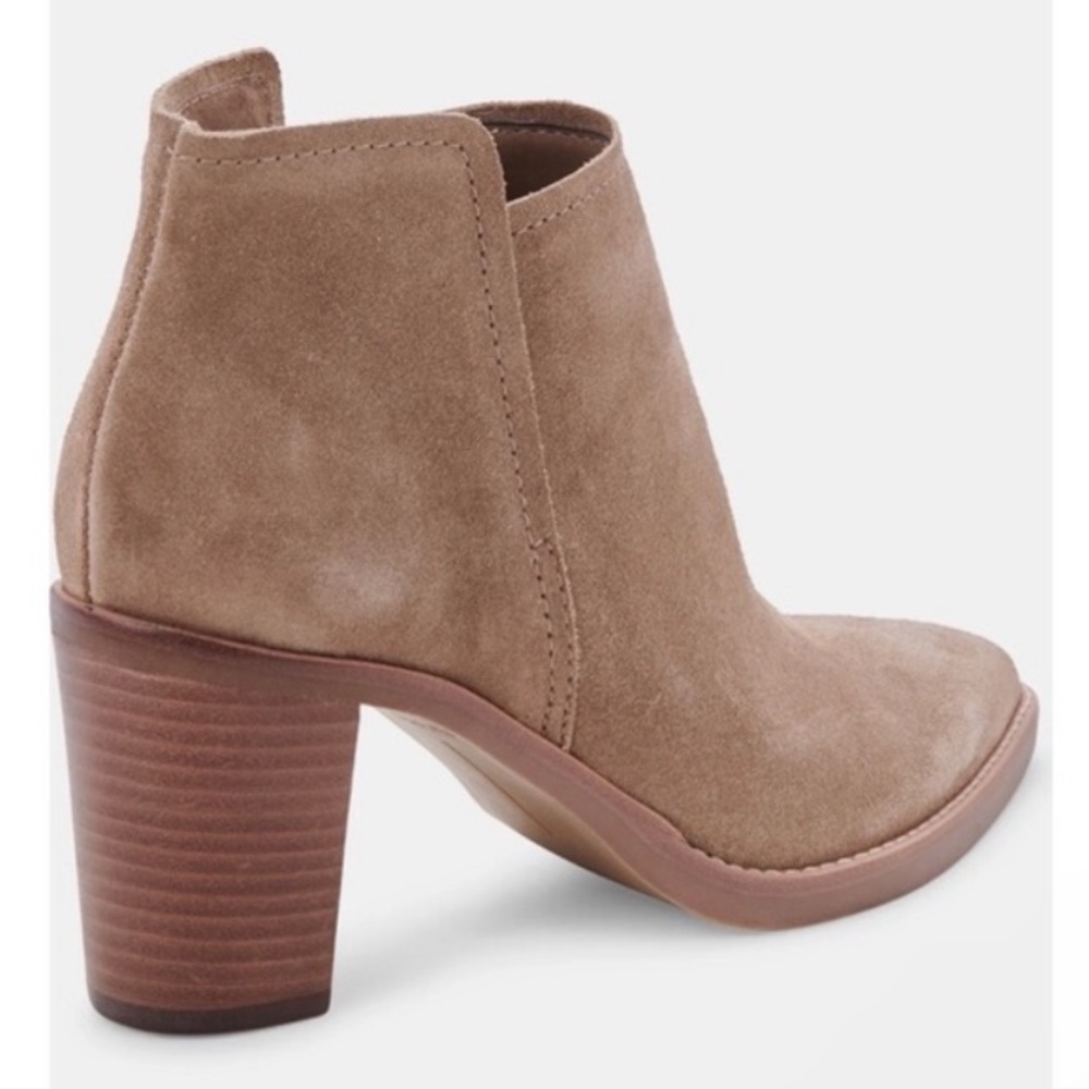 DOLCE VITA Spade Leather Booties Mushroom Suede - Picture 3 of 3